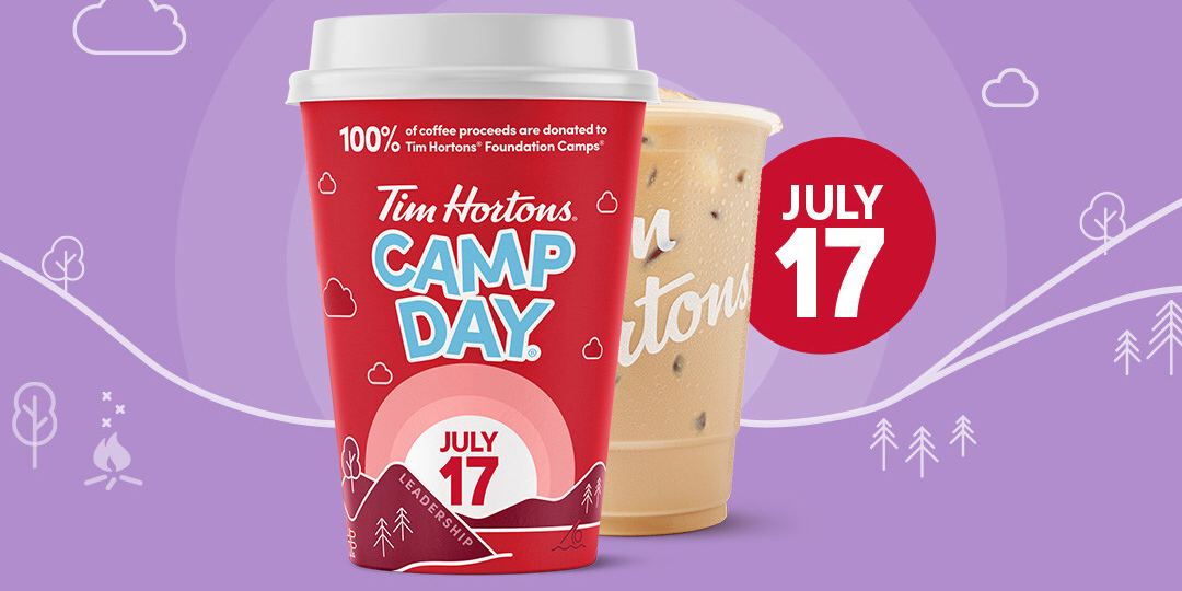 Tim Hortons Camp Day is back on July 17 with 100 of proceeds from hot